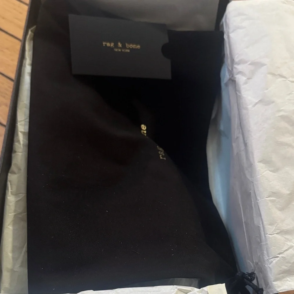 rag & bone Gold Leather Bow Driver Loafers Brand New